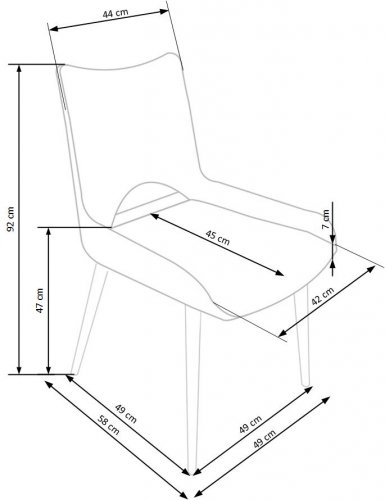 Jídelní židle K369 (tmavě šedá)