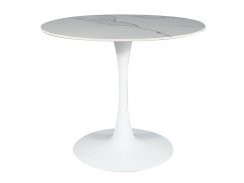 Jídelní stůl ESPERO (bílá efekt mramoru/bílá, 90x75)
