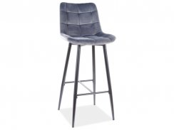 Barová židle CHIC H-1 VELVET (černá/šedá 14)