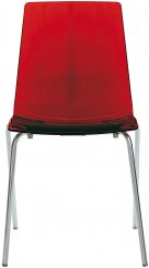 Židle Lollipop (polykarbonát transparentní - červená)
