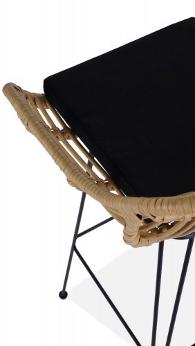 Barová ratanová židle H-105 (přírodní/černá)