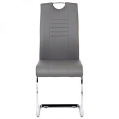 Jídelní židle DCL-406 GREY (chrom/šedá a bílá ekokůže)