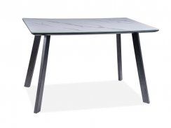 Jídelní stůl SAMUEL (bílá efekt mramoru/matně černá, 120x75x80)