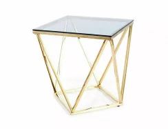 Konferenční stolek SILVER B (kouřové sklo/zlatá)