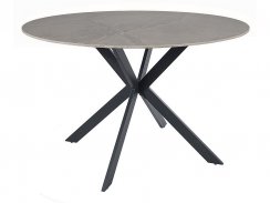Jídelní stůl TALIA (šedá efekt mramoru/matně černá, 120x76)