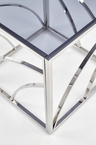 Konferenční stolek UNIVERSE KWADRAT (sklo/stříbrná)
