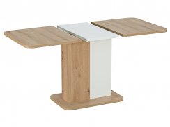 Jídelní rozkládací stůl NEXT (dub artisan/matně bílá, 110-145x75x68)
