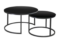 Konferenční stolek ATLANTA D (set 2 ks, černá/ matně černá)