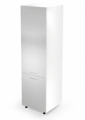 Spodní skříň VENTO DL-60/214 (dvířka bílá-LESK), vysoká na vestavnou lednici