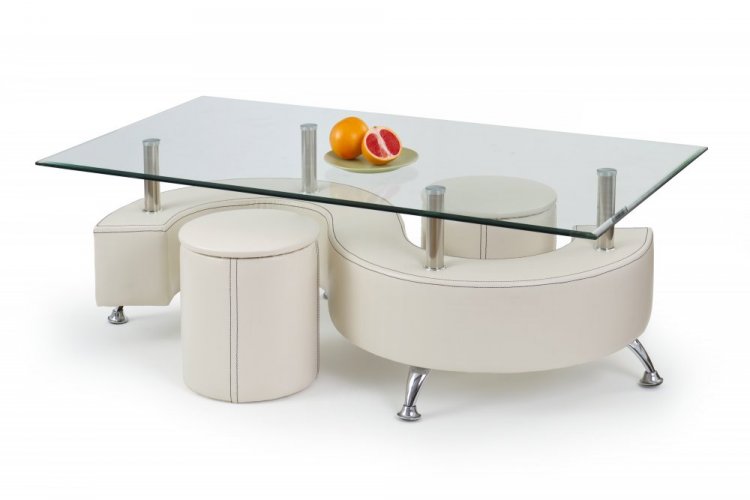 Konferenční stolek NINA 3 H (bílý)