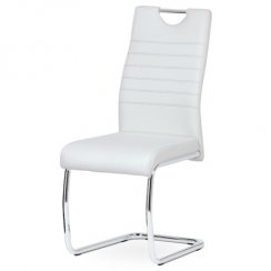 Jídelní židle DCL-418 WT (chrom/bílá ekokůže)
