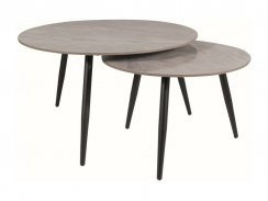 Konferenční stolek KORA C (set 2 ks, šedá/matně černá)