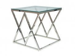 Konferenční stolek ZEGNA B (sklo/stříbrná)