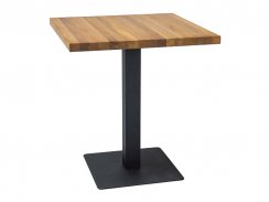 Jídelní stůl PURO (dubová dýha/černá, 80x80)