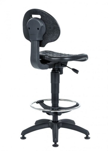 Laboratorní židle 1290 PU SYN (505-099/999), nylonový kříž+kruh