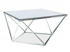 Konferenční stolek SILVER A (kouřové sklo/stříbrná)