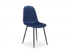 Jídelní židle FOX VELVET černý rám / námořnicky modrý samet 91