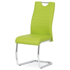Jídelní židle DCL-418 LIM (chrom/limetková ekokůže)