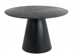 Jídelní stůl  ANGEL (šedá efekt mramoru/matně černá, 120x76)