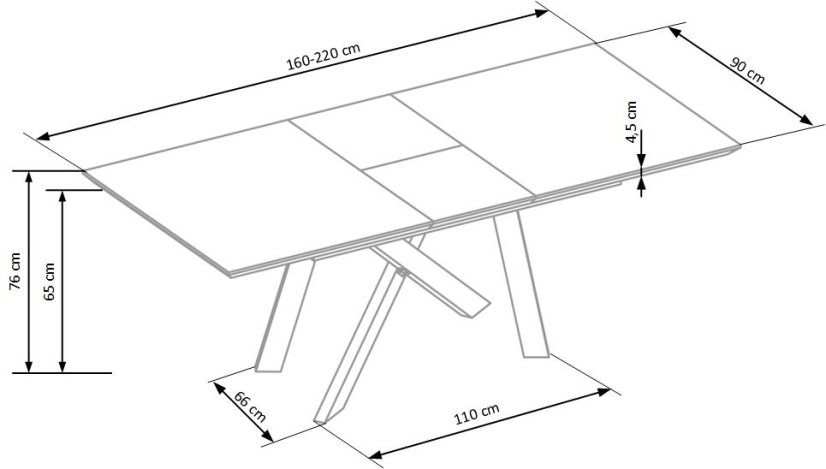 Jídelní rozkládací stůl CAPITAL (160-200 cm)