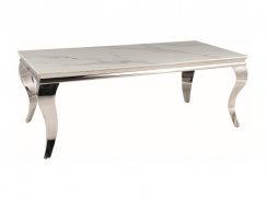 Konferenční stolek PRINCE A CERAMIC (bílá calacatta/chrom)