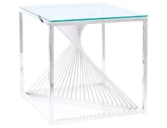 Konferenční stolek FLAME B (sklo/stříbrná)