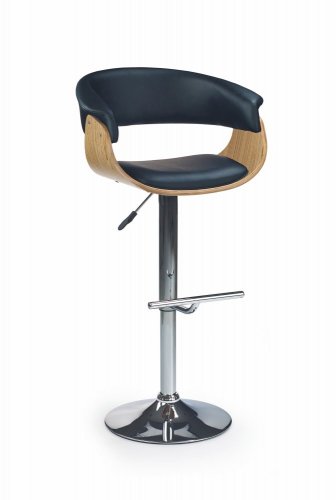 Barová židle H-45 (dub jasný-černá)