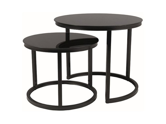 Konferenční stolek ATLANTA D II (set 2 ks, černá/ matně černá)
