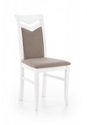 Jídelní židle CITRONE (bílý lak/ béžová)