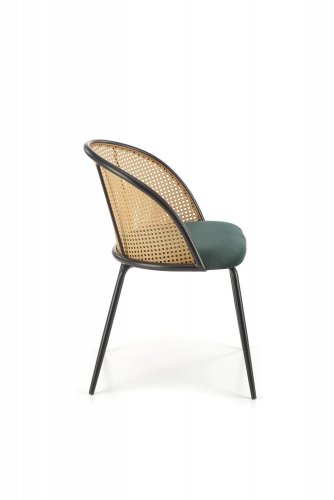 Ratanová židle K508 (tmavě zelený sedák)