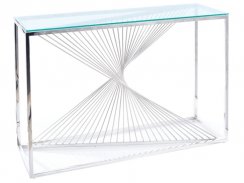 Konferenční stolek FLAME C (sklo/stříbrná)