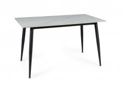 Jídelní stůl RION (bílá efekt mramoru/matně černá, 130x75x70)