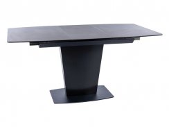 Jídelní rozkládací stůl BRISTOL CERAMIC (tmavě šedá efekt mramoru/matně černá,120-160x76x85)