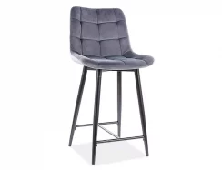 Barová židle CHIC H-2 VELVET (černá/šedá 14)