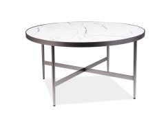 Konferenční stolek DOLORES B (bílá efekt mramoru/šedá)