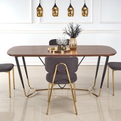 Jídelní stůl  MANCHESTER (barva ořech/zlatá)