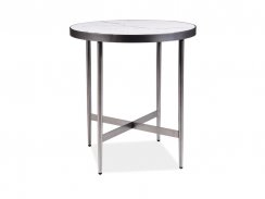 Konferenční stolek DOLORES C (bílá efekt mramoru/šedá)