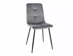 Jídelní židle IVO VELVET černý rám / šedý samet 14