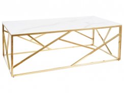 Konferenční stolek ESCADA A II (bílá efekt mramoru/zlatá)
